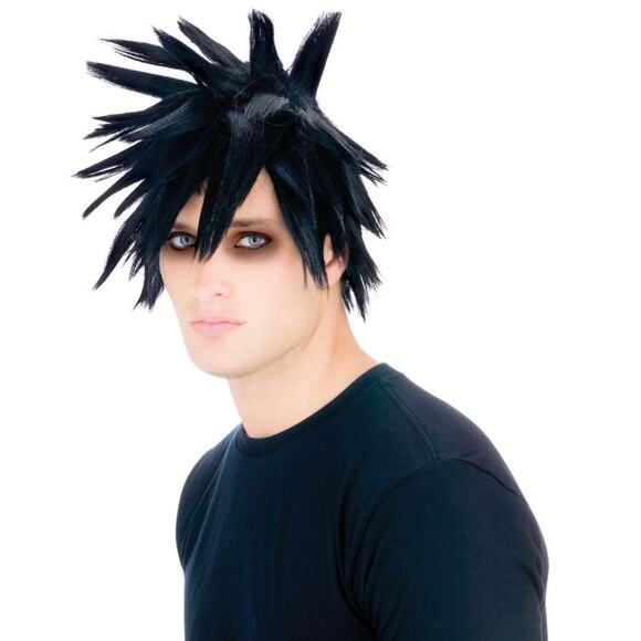 SPIKED SCENESTER GOTH PUNK ROCK WIG HALLOWEEN COSTUME DRESS NEW - Picture 2 of 2